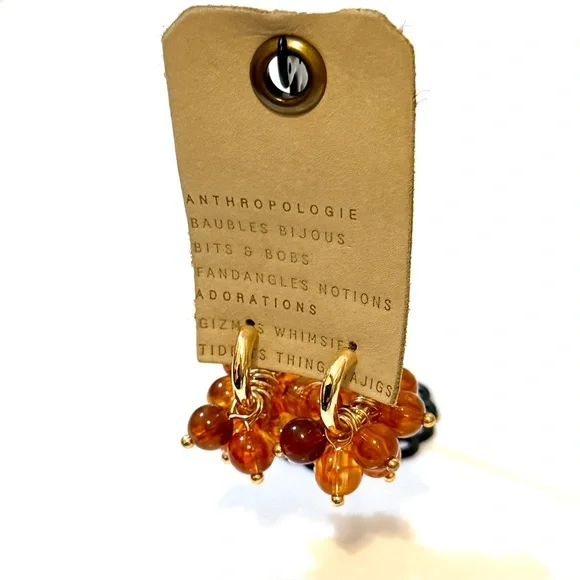 Anthropologie Amber Cluster Hoop Earrings - Picture 3 of 5